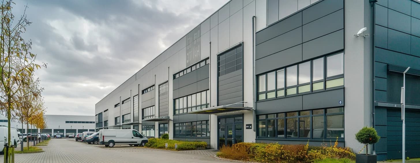 Geschäftsgebäude mit Energieversorgung